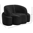 Meridian Furniture Principessa Black Boucle Fabric Chair