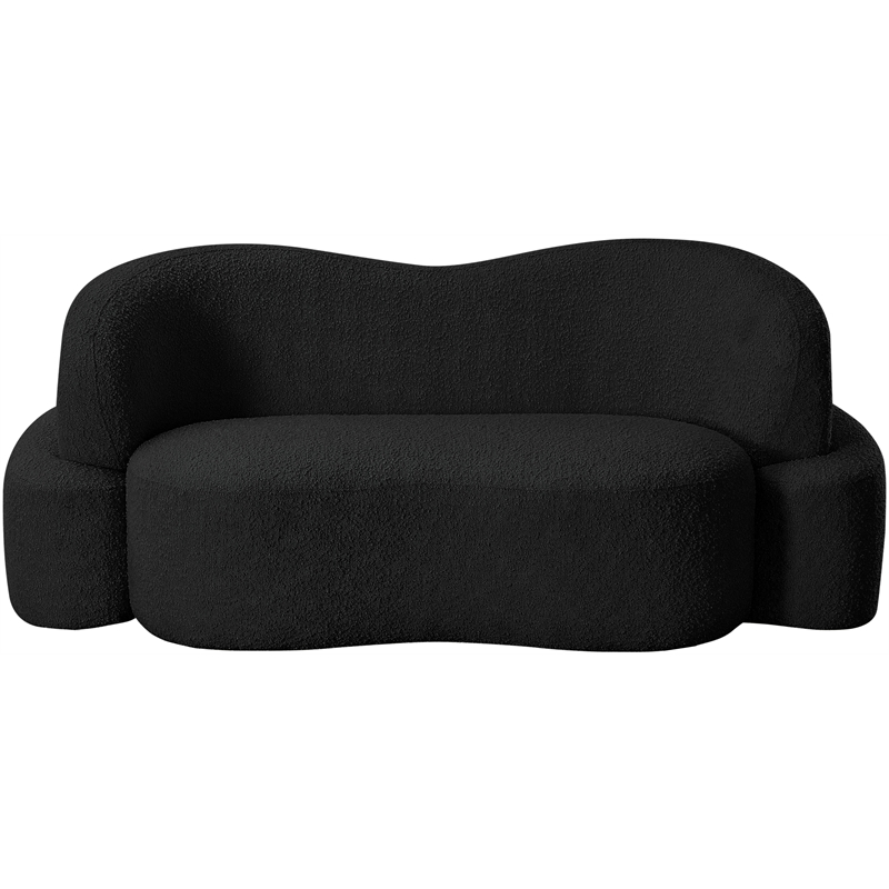 Meridian Furniture Principessa Black Boucle Fabric Loveseat