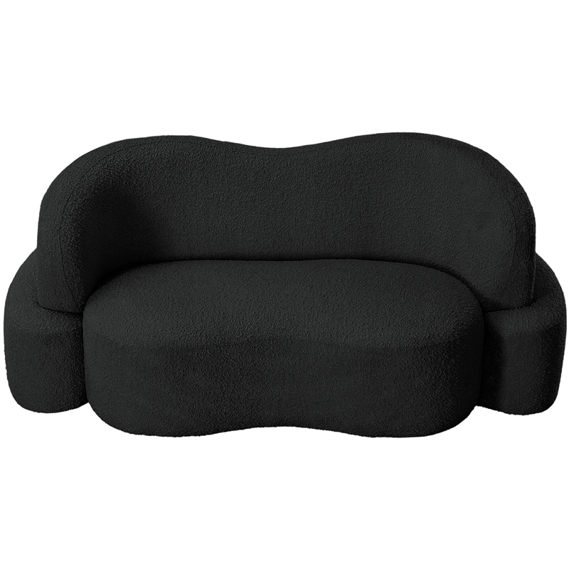 Meridian Furniture Principessa Black Boucle Fabric Loveseat