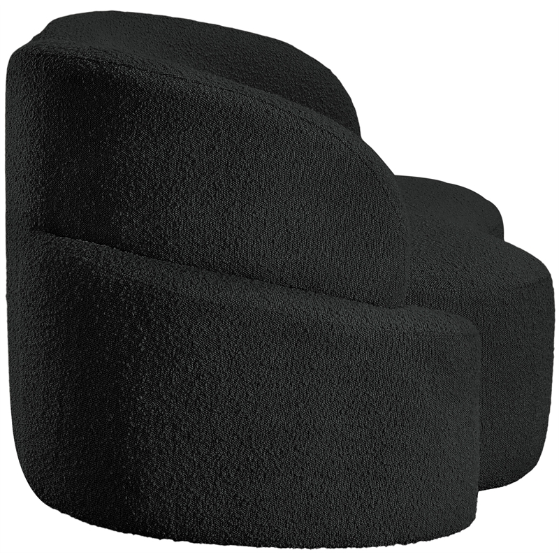 Meridian Furniture Principessa Black Boucle Fabric Loveseat