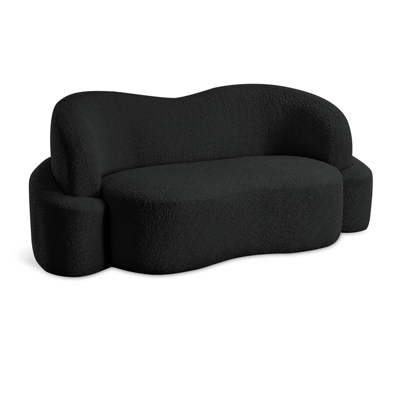 Meridian Furniture Principessa Black Boucle Fabric Loveseat