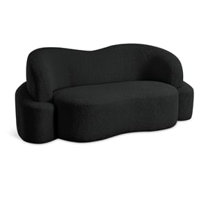 Meridian Furniture Principessa Black Boucle Fabric Loveseat