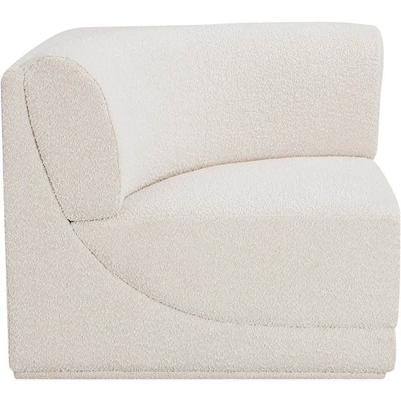 Meridian Furniture Ollie Cream Boucle Fabric Corner