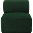 Meridian Furniture Ollie Green Boucle Fabric Armless