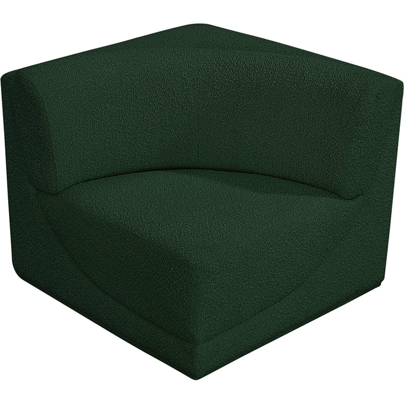 Meridian Furniture Ollie Green Boucle Fabric Corner