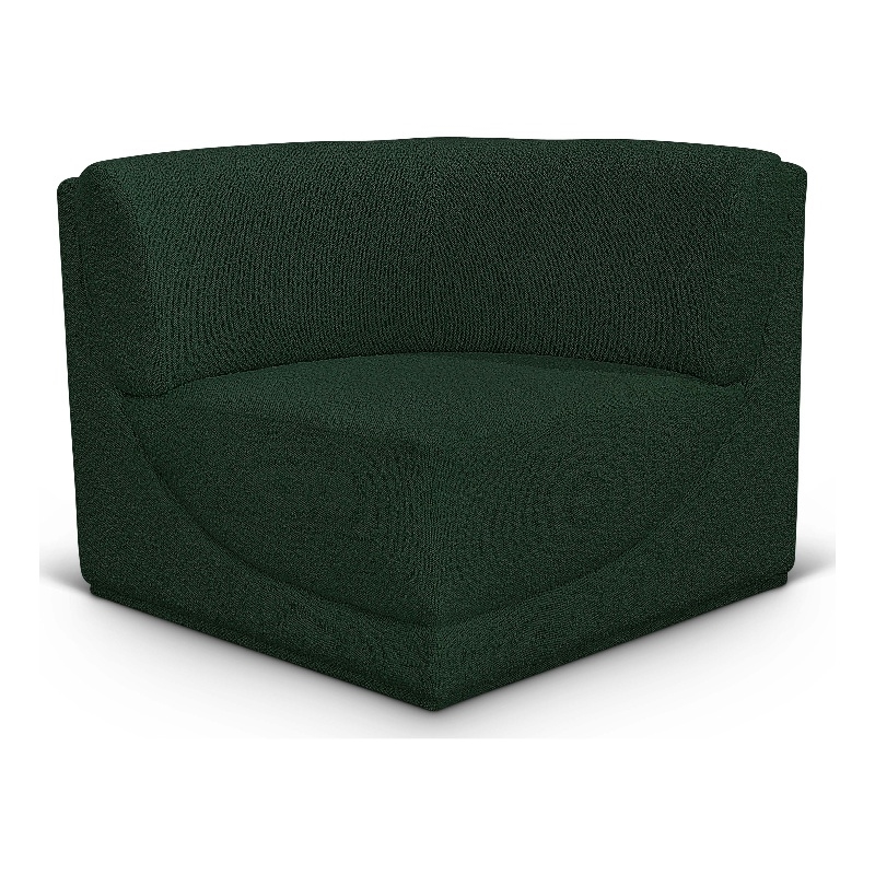 Meridian Furniture Ollie Green Boucle Fabric Corner