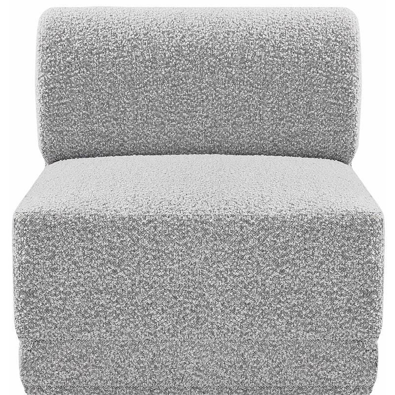 Meridian Furniture Ollie Grey Boucle Fabric Armless