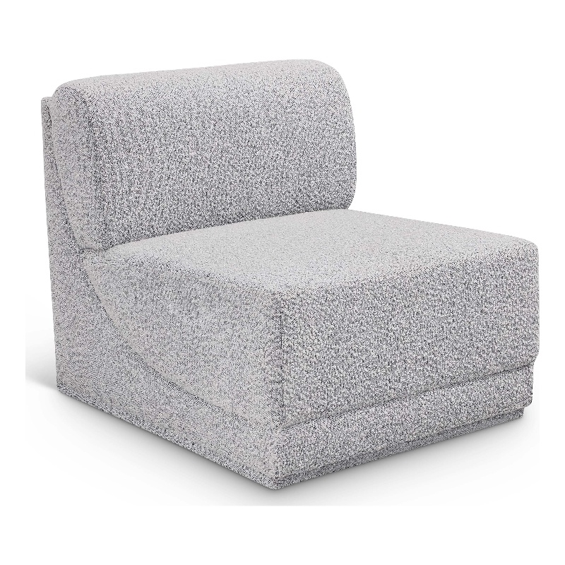 Meridian Furniture Ollie Grey Boucle Fabric Armless