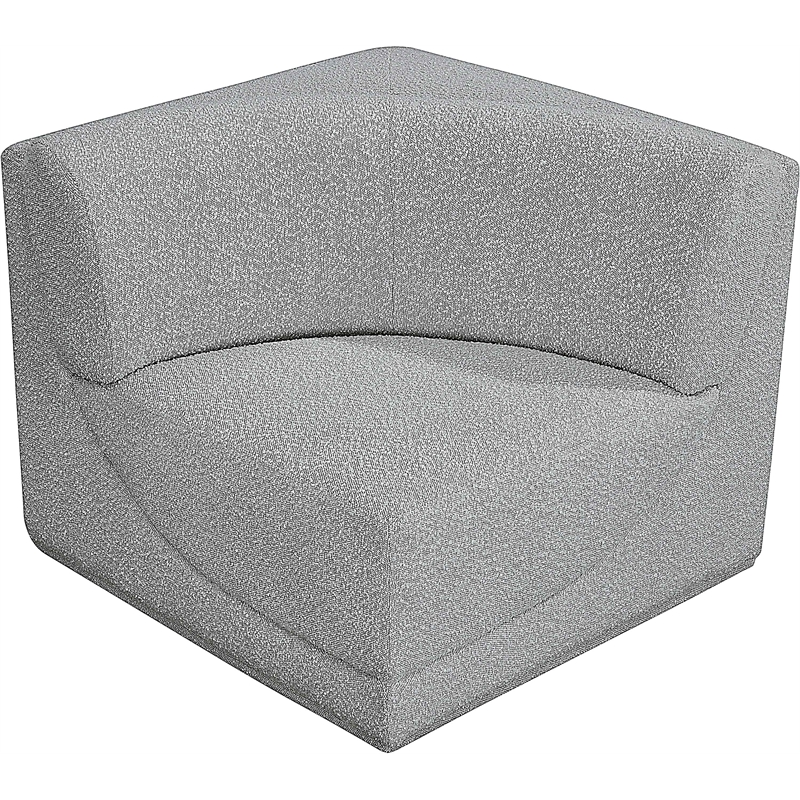 Meridian Furniture Ollie Grey Boucle Fabric Corner
