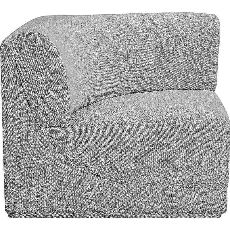 Meridian Furniture Ollie Grey Boucle Fabric Corner