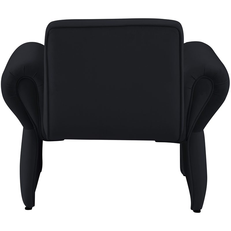 Meridian Furniture Fleurette Black Velvet Accent Chair