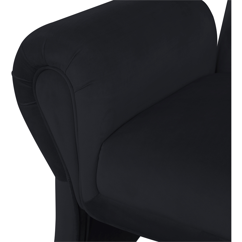 Meridian Furniture Fleurette Black Velvet Accent Chair