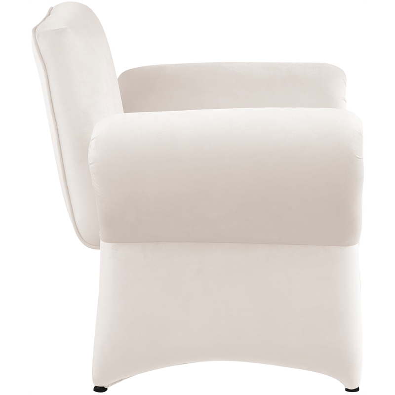 Meridian Furniture Fleurette Cream Velvet Accent Chair