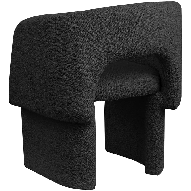 Meridian Furniture Emmet Black Boucle Fabric Dining Chair / Accent Chair