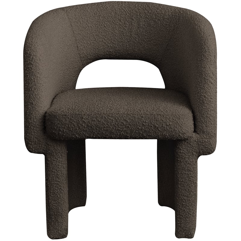 Meridian Furniture Emmet Brown Boucle Fabric Dining Chair / Accent Chair