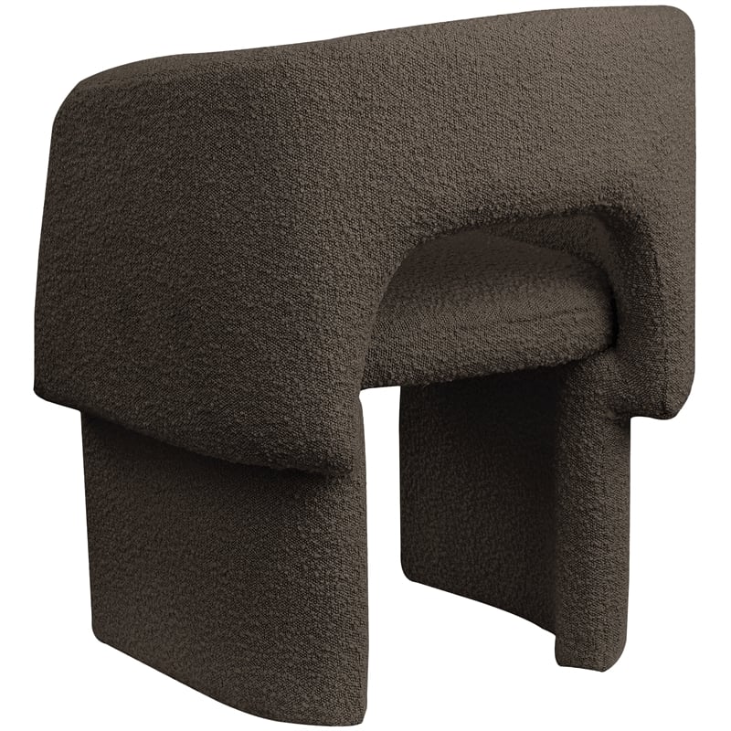 Meridian Furniture Emmet Brown Boucle Fabric Dining Chair / Accent Chair
