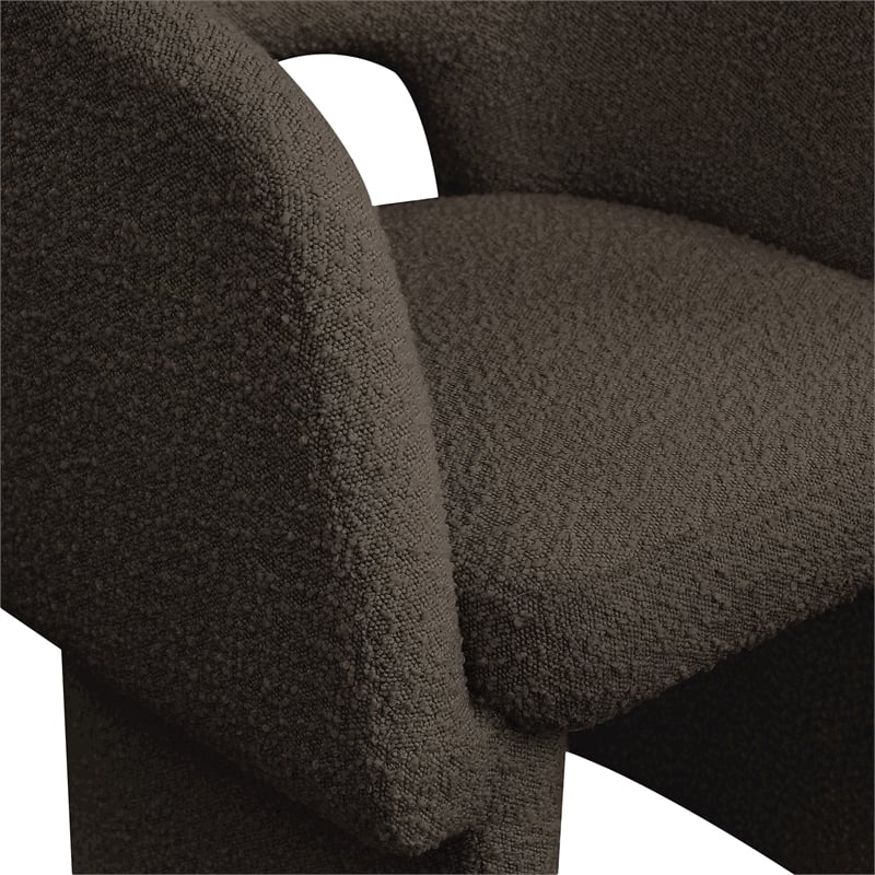 Meridian Furniture Emmet Brown Boucle Fabric Dining Chair / Accent Chair