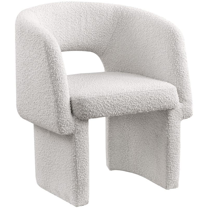 Meridian Furniture Emmet Cream Boucle Fabric Dining Chair / Accent Chair