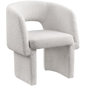 Meridian Furniture Emmet Cream Boucle Fabric Dining Chair / Accent Chair