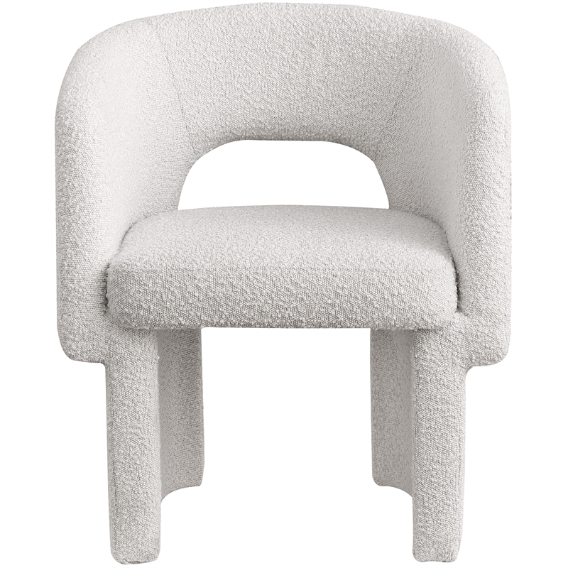 Meridian Furniture Emmet Cream Boucle Fabric Dining Chair / Accent Chair