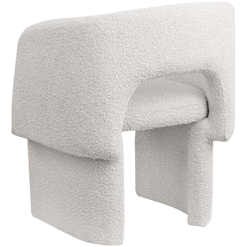 Meridian Furniture Emmet Cream Boucle Fabric Dining Chair / Accent Chair