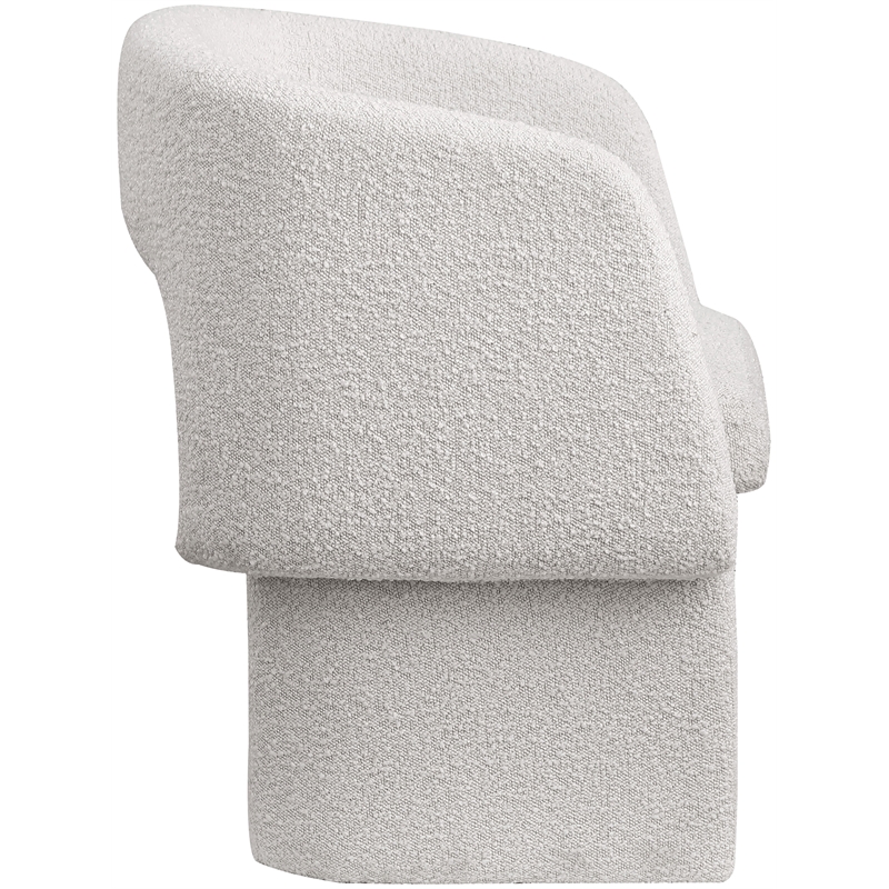 Meridian Furniture Emmet Cream Boucle Fabric Dining Chair / Accent Chair