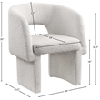 Meridian Furniture Emmet Cream Boucle Fabric Dining Chair / Accent Chair