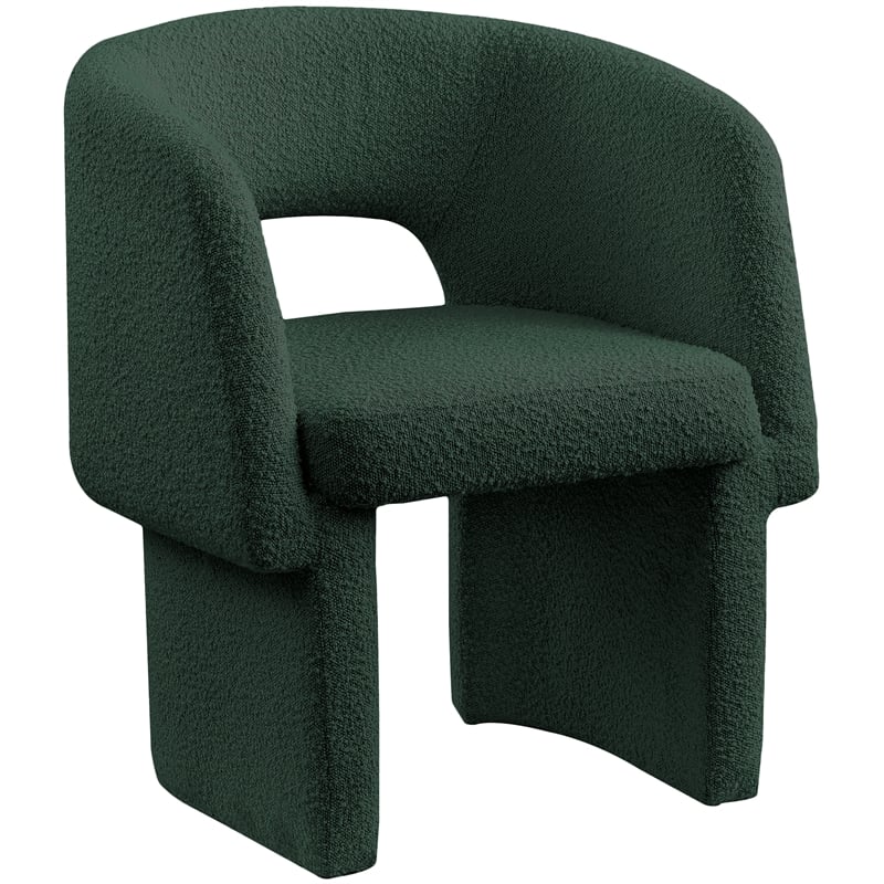 Meridian Furniture Emmet Green Boucle Fabric Dining Chair / Accent Chair