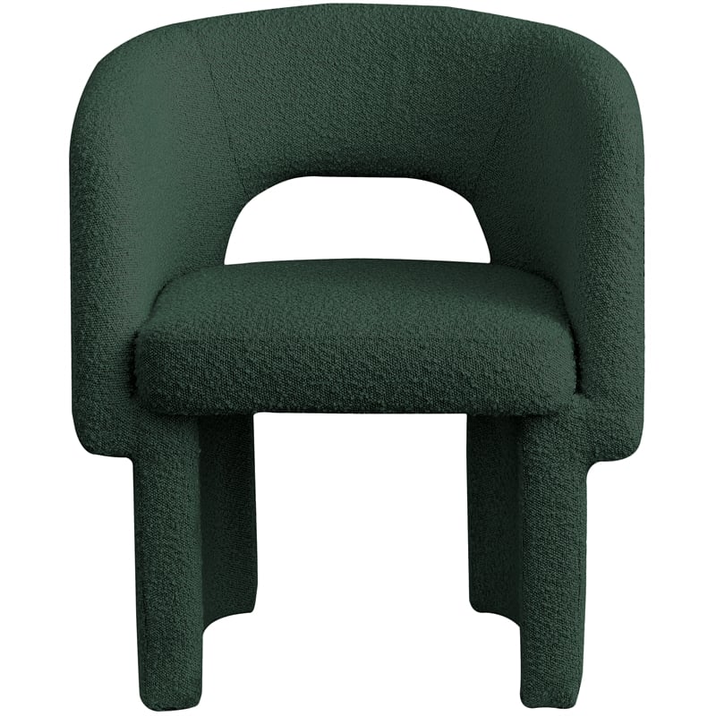 Meridian Furniture Emmet Green Boucle Fabric Dining Chair / Accent Chair
