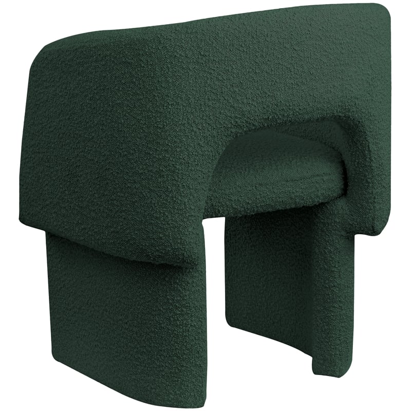 Meridian Furniture Emmet Green Boucle Fabric Dining Chair / Accent Chair