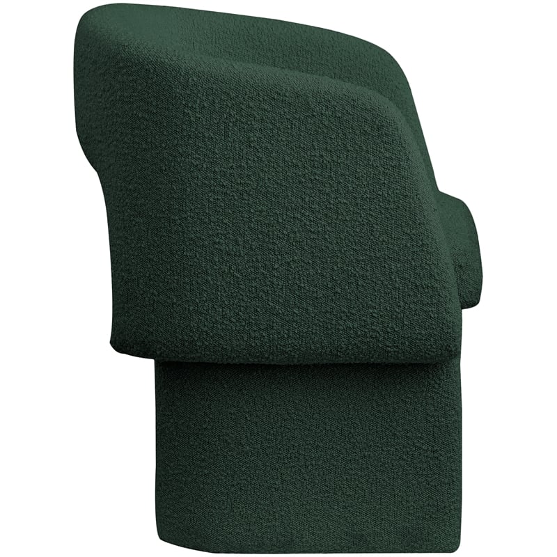 Meridian Furniture Emmet Green Boucle Fabric Dining Chair / Accent Chair