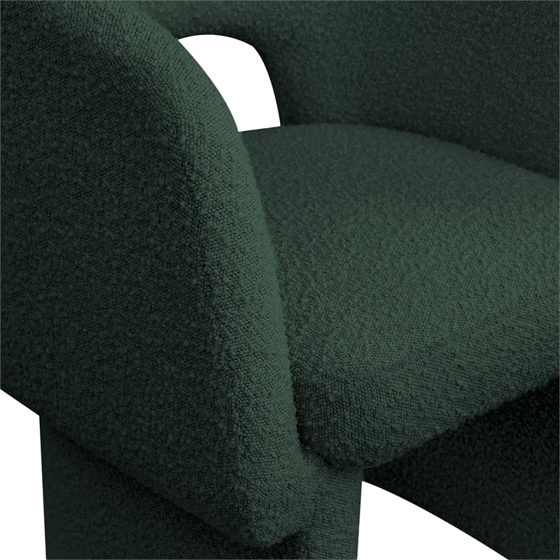 Meridian Furniture Emmet Green Boucle Fabric Dining Chair / Accent Chair