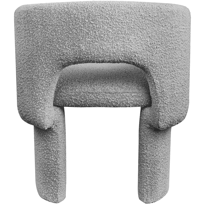 Meridian Furniture Emmet Grey Boucle Fabric Dining Chair / Accent Chair