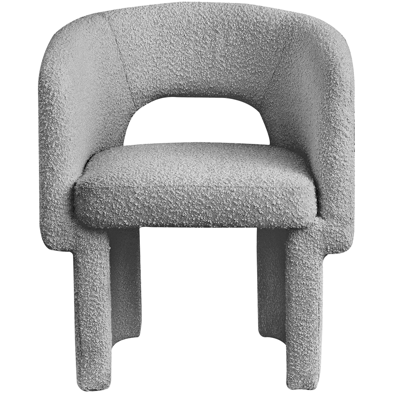 Meridian Furniture Emmet Grey Boucle Fabric Dining Chair / Accent Chair