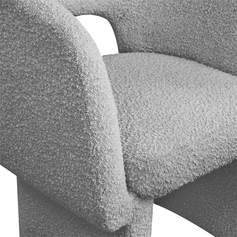 Meridian Furniture Emmet Grey Boucle Fabric Dining Chair / Accent Chair