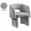 Meridian Furniture Emmet Grey Boucle Fabric Dining Chair / Accent Chair