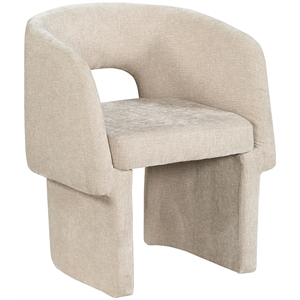 meridian furniture emmet beige chenille fabric dining chair / accent chair