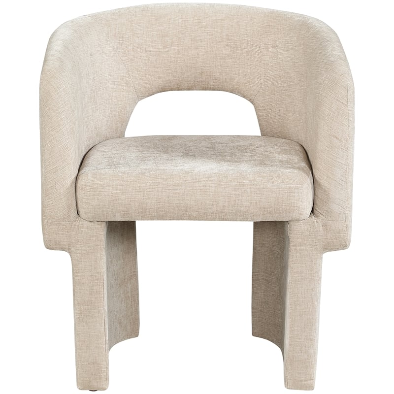 Meridian Furniture Emmet Beige Chenille Fabric Dining Chair / Accent Chair