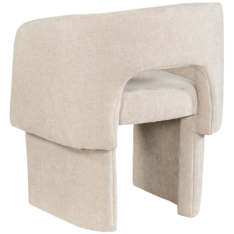 Meridian Furniture Emmet Beige Chenille Fabric Dining Chair / Accent Chair