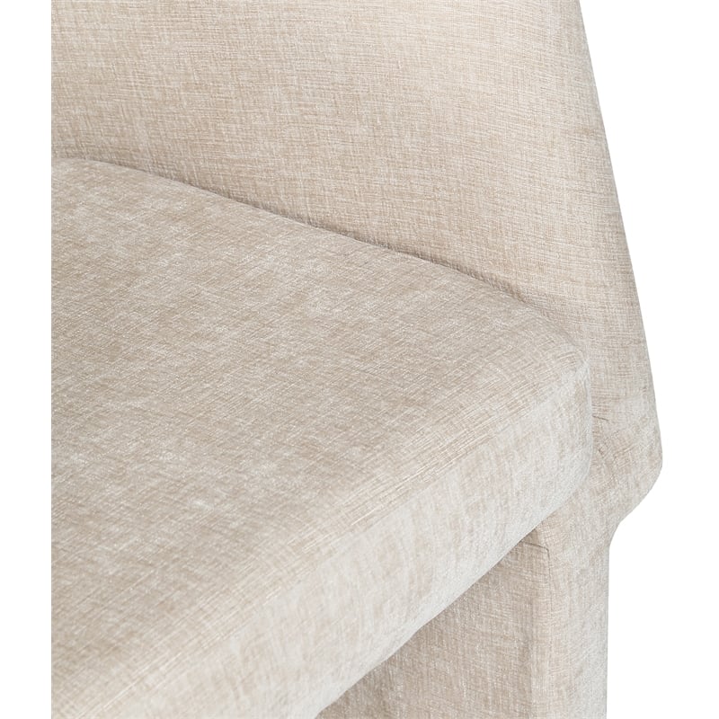 Meridian Furniture Emmet Beige Chenille Fabric Dining Chair / Accent Chair