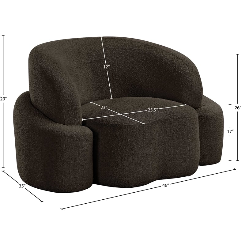Meridian Furniture Principessa Brown Boucle Fabric Chair