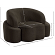 Meridian Furniture Principessa Brown Boucle Fabric Chair
