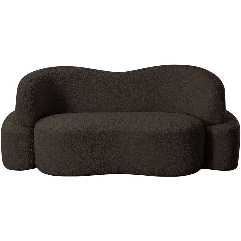 Meridian Furniture Principessa Brown Boucle Fabric Loveseat