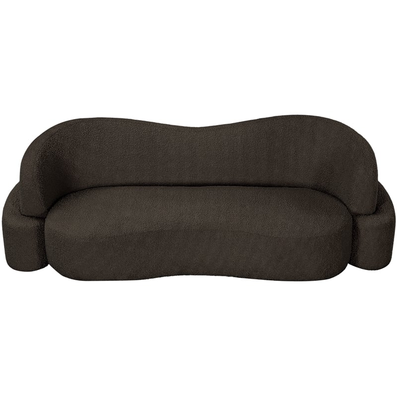 Meridian Furniture Principessa Brown Boucle Fabric Sofa