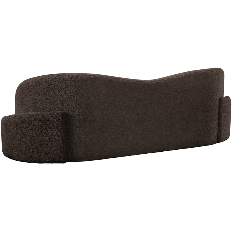 Meridian Furniture Principessa Brown Boucle Fabric Sofa