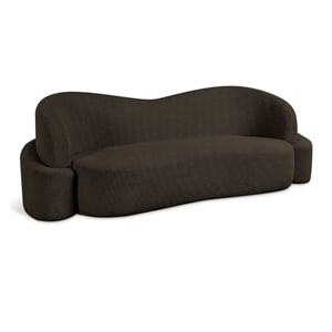 Meridian Furniture Principessa Brown Boucle Fabric Sofa
