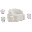 Meridian Furniture Principessa Cream Boucle Fabric Chair