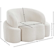 Meridian Furniture Principessa Cream Boucle Fabric Chair