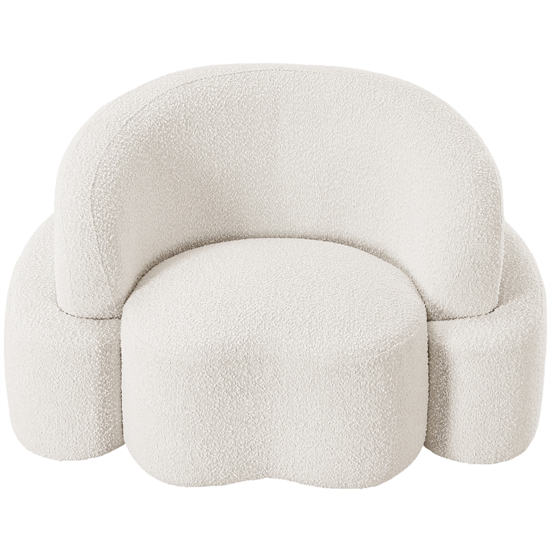 Meridian Furniture Principessa Cream Boucle Fabric Chair