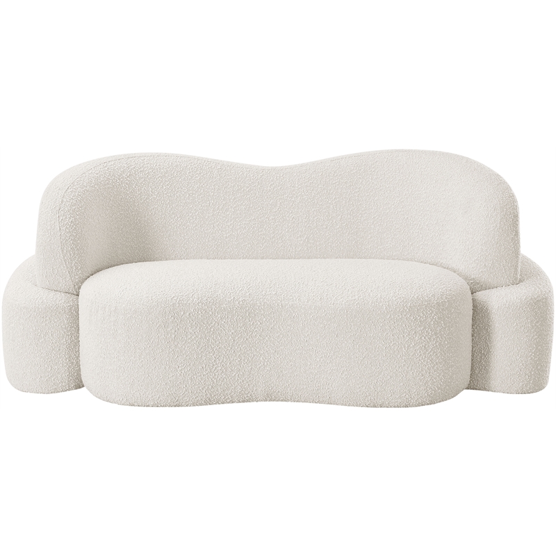 Meridian Furniture Principessa Cream Boucle Fabric Loveseat